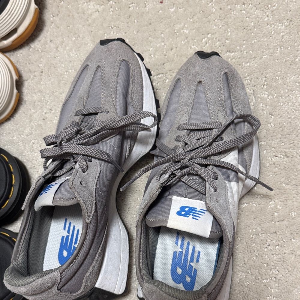 New Balance Charcoal and White Sneakers